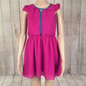 Girls pink and turquoise dress